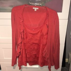 Peach NY and Company Blouse & Matching Sweater